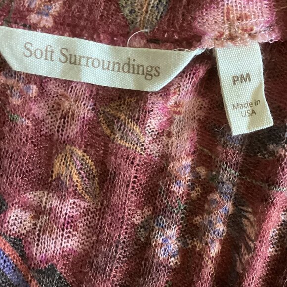 Soft Surroundings Ribbed Knit Floral Swing Tunic Top Sz PM 112E - Picture 7 of 8
